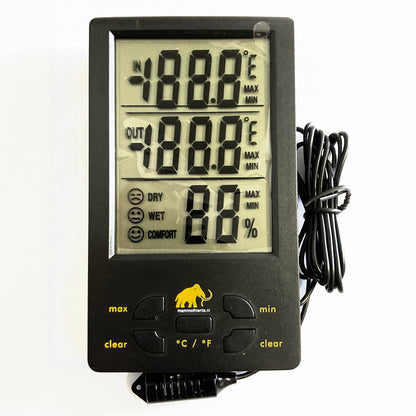 MAMMOTH TERMOIGROMETRO DIGITALE XXL MIN/MAX CON SONDA